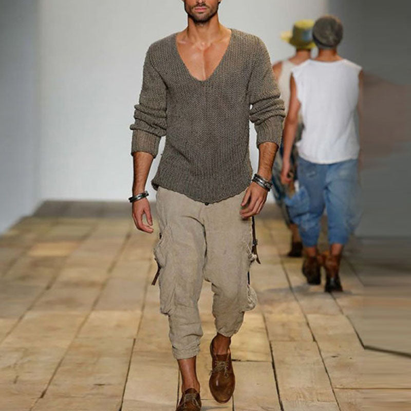 Hendersson - V-Neck Knit Pullover Sweater