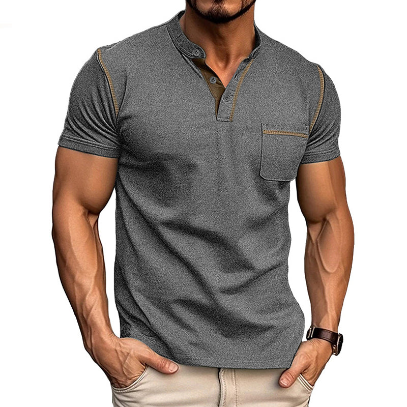 Hennessy - Henley Collar Short Sleeve T-Shirt