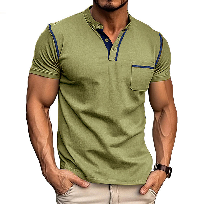 Hennessy - Henley Collar Short Sleeve T-Shirt
