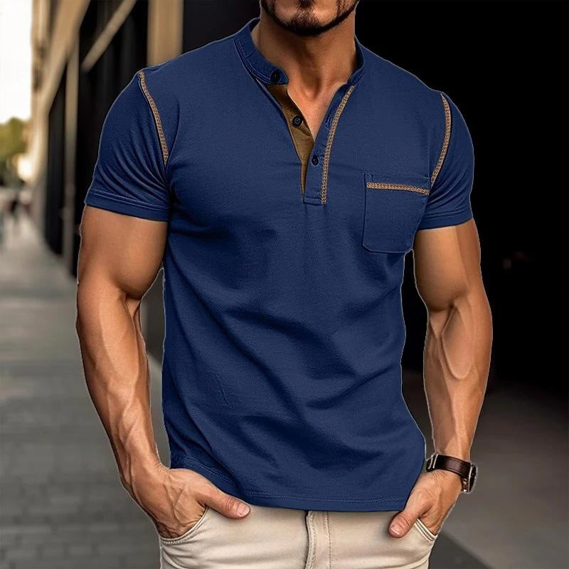 Hennessy - Henley Collar Short Sleeve T-Shirt