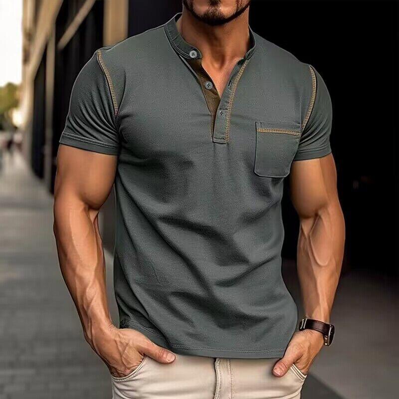 Hennessy - Henley Collar Short Sleeve T-Shirt