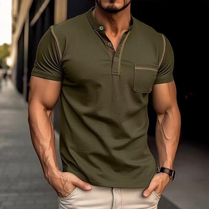 Hennessy - Henley Collar Short Sleeve T-Shirt