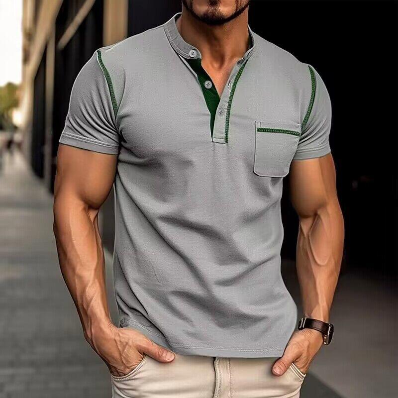 Hennessy - Henley Collar Short Sleeve T-Shirt