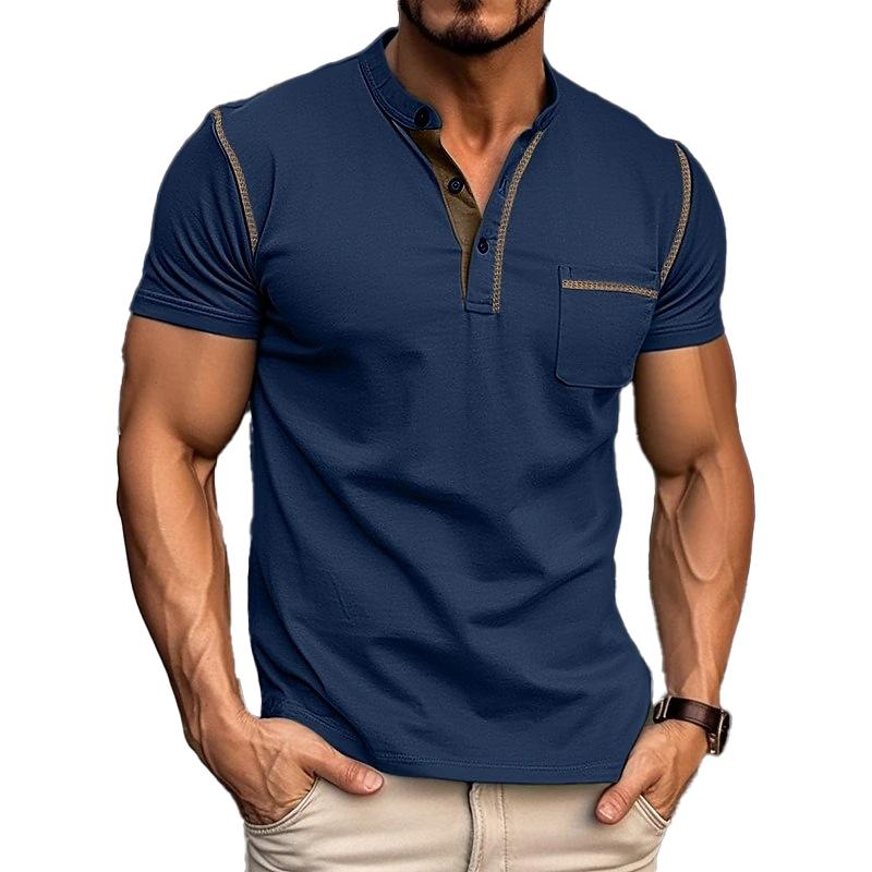 Hennessy - Henley Collar Short Sleeve T-Shirt