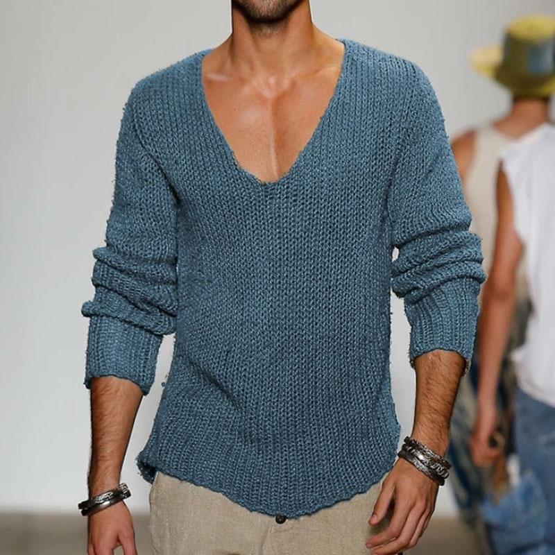 Hendersson - V-Neck Knit Pullover Sweater