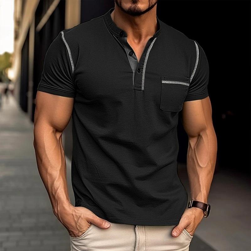Hennessy - Henley Collar Short Sleeve T-Shirt