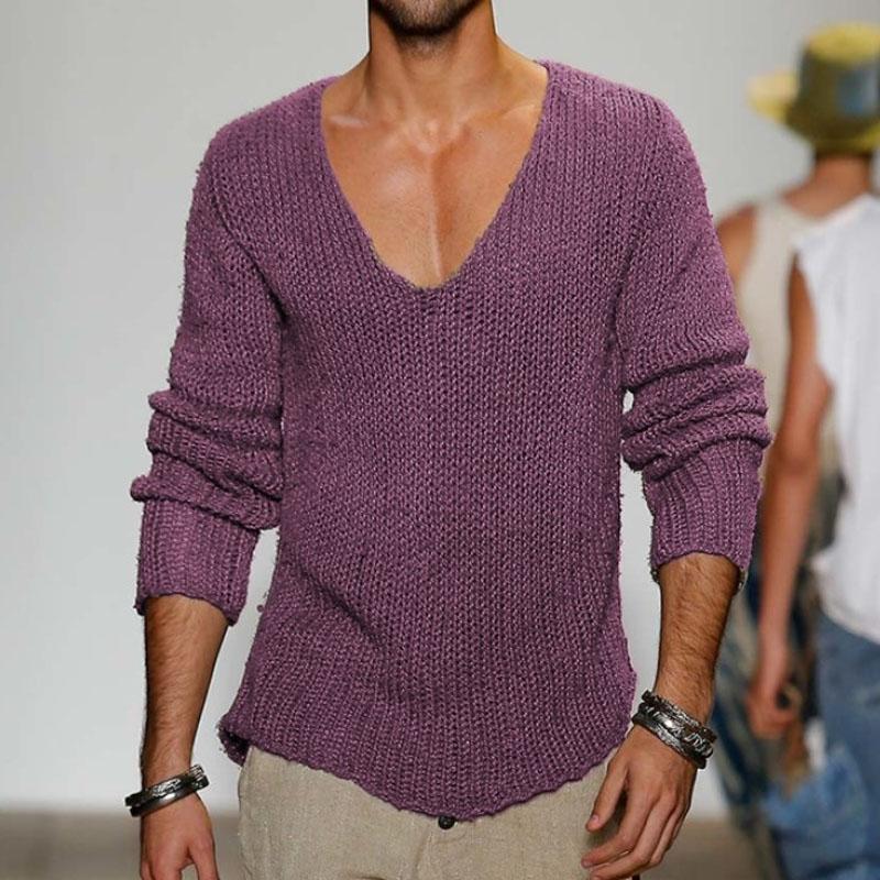 Hendersson - V-Neck Knit Pullover Sweater