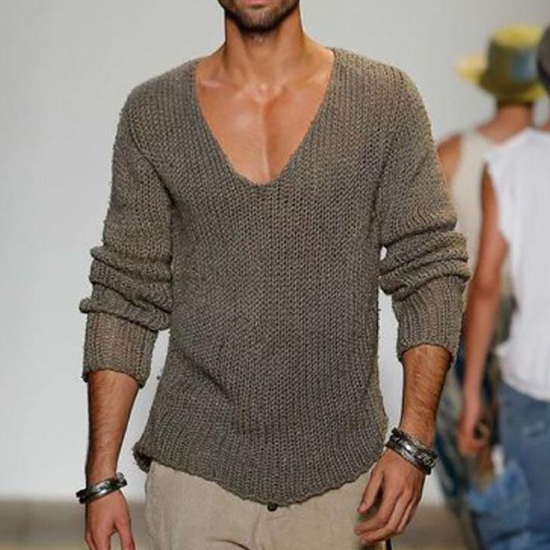 Hendersson - V-Neck Knit Pullover Sweater
