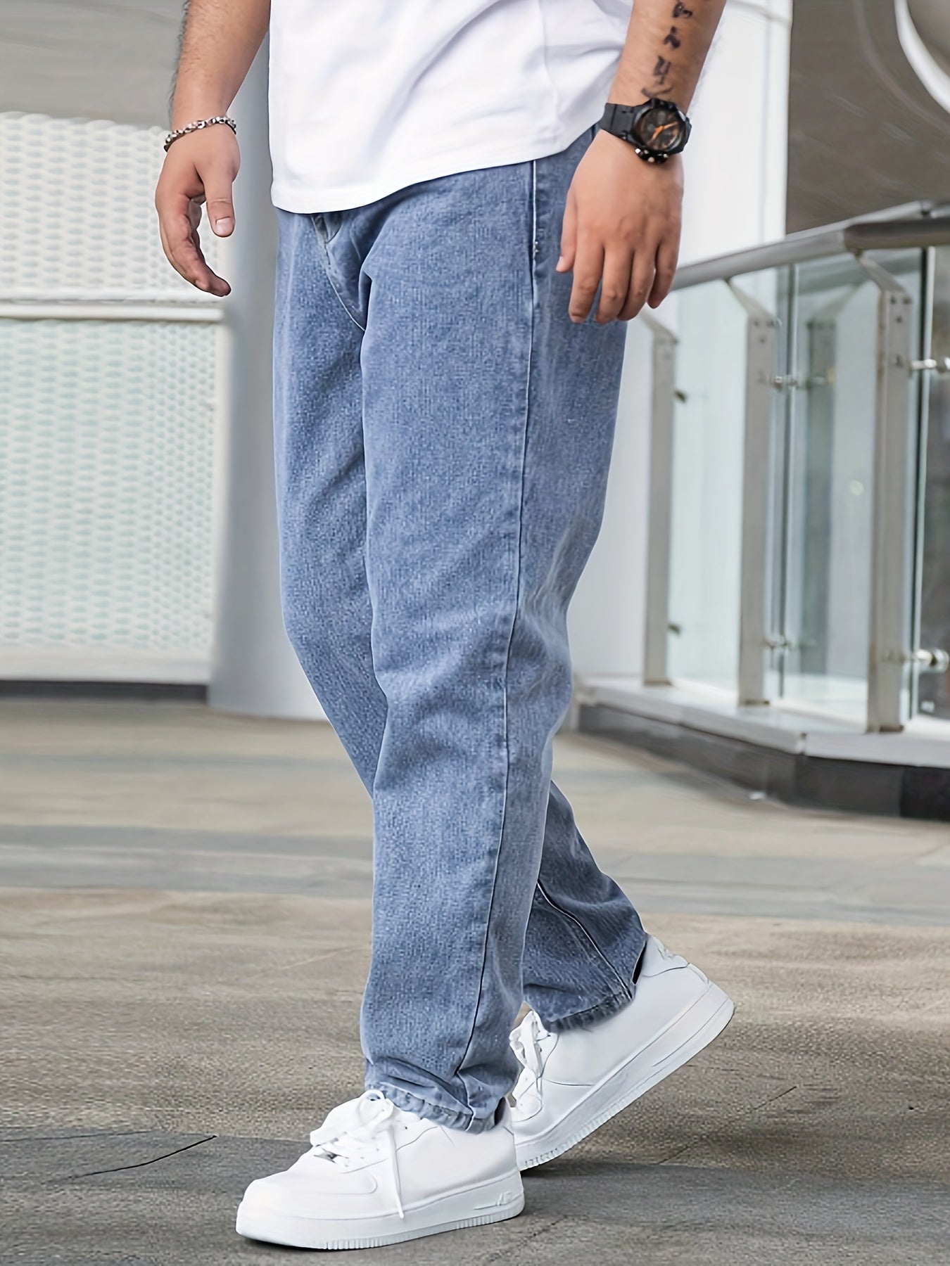 Wade - Solid Wide Leg Denim Pants