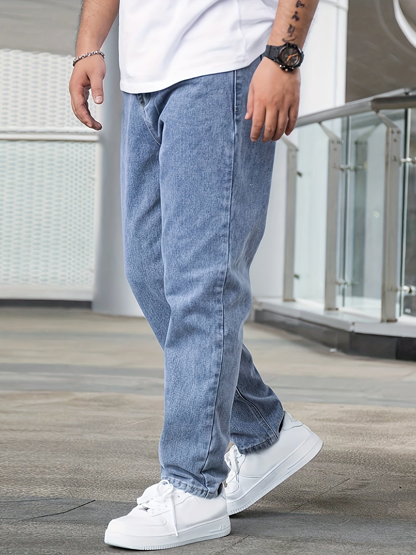 Wade - Solid Wide Leg Denim Pants