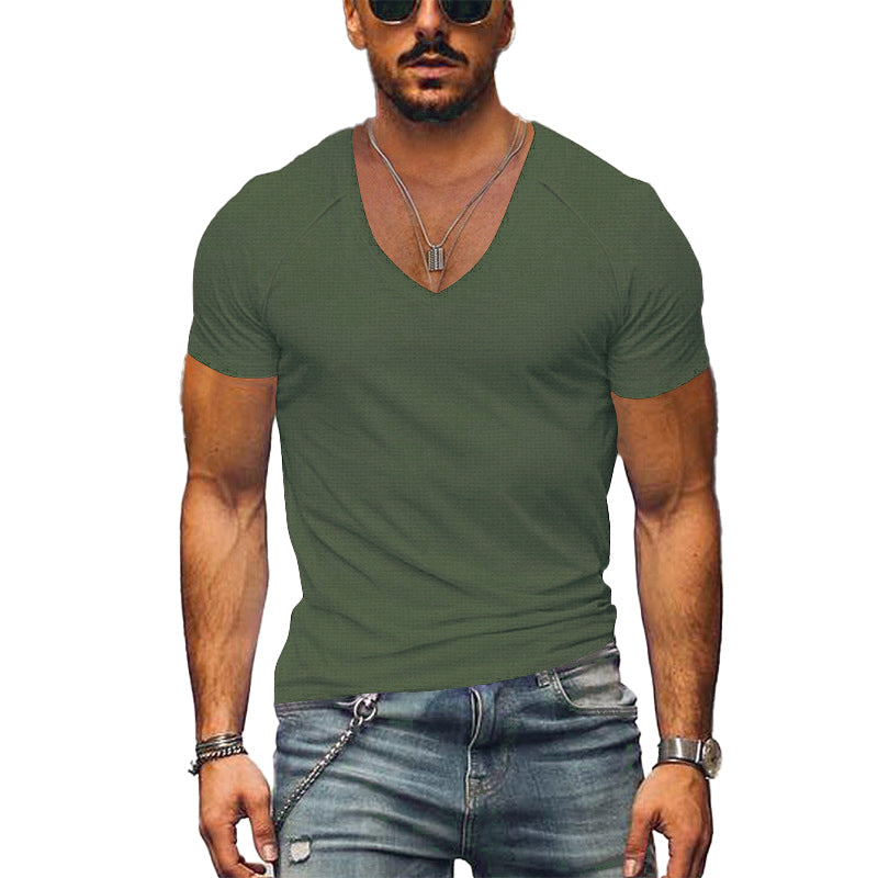 Ollie I Men's V Neck Solid Color T-Shirt