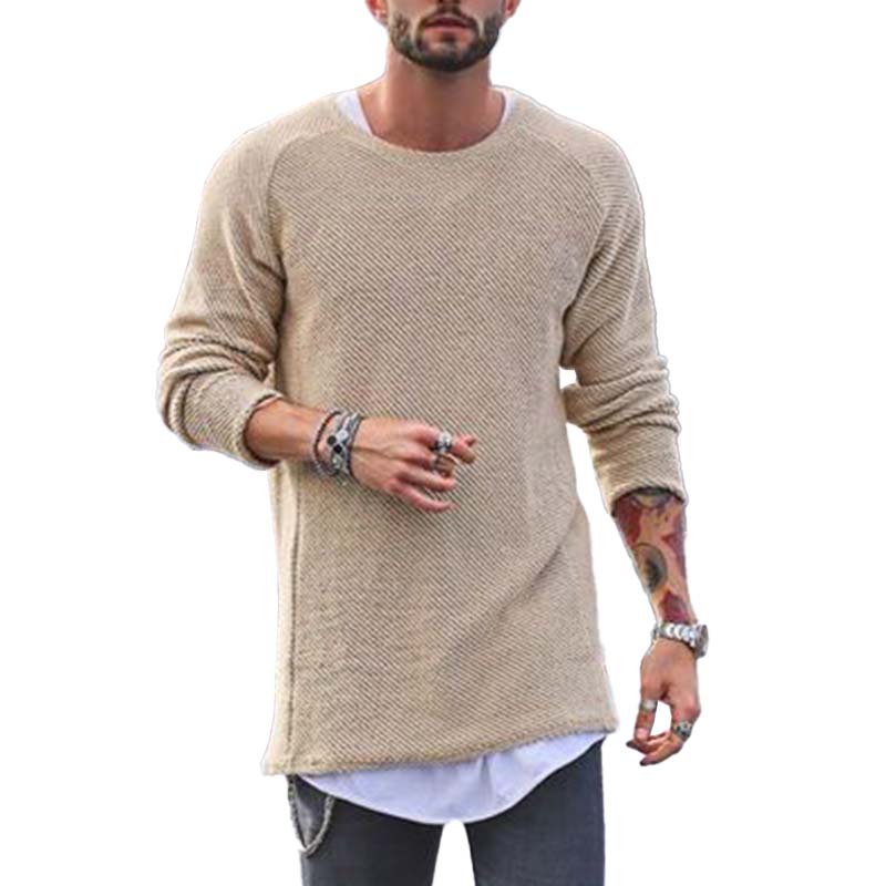 Brad - Casual Round Neck Long Sleeve Knit Sweater