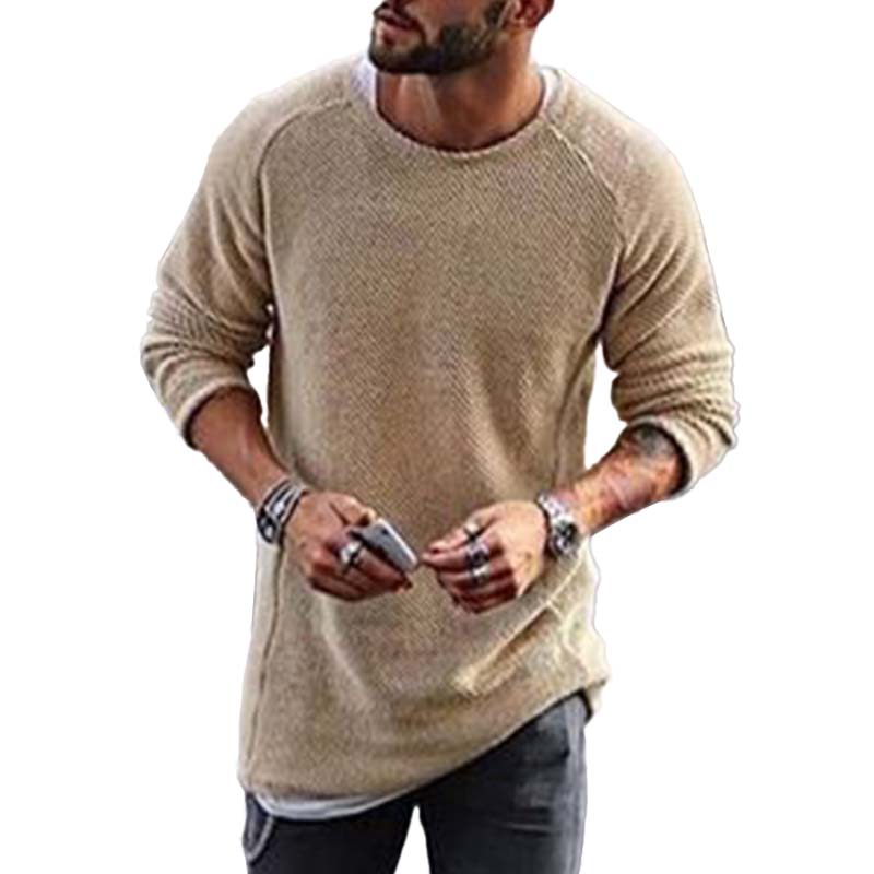 Brad - Casual Round Neck Long Sleeve Knit Sweater