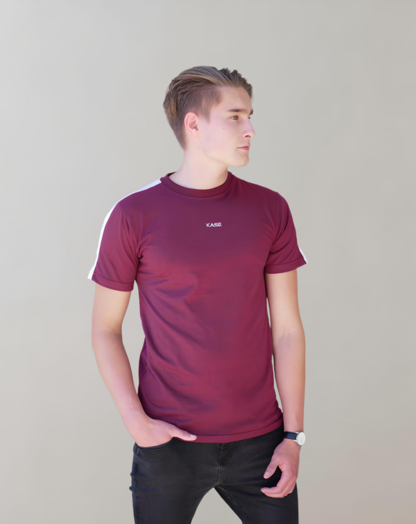 Tim - Stripe design in Burgundy