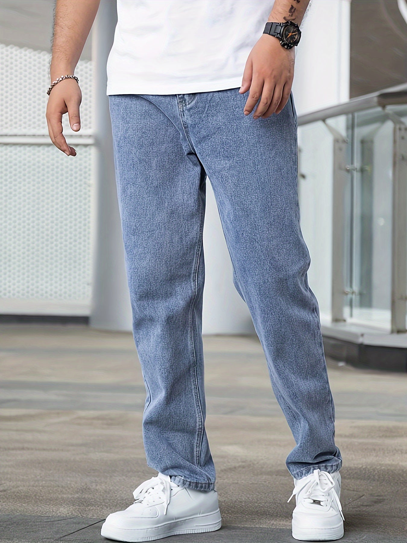 Wade - Solid Wide Leg Denim Pants