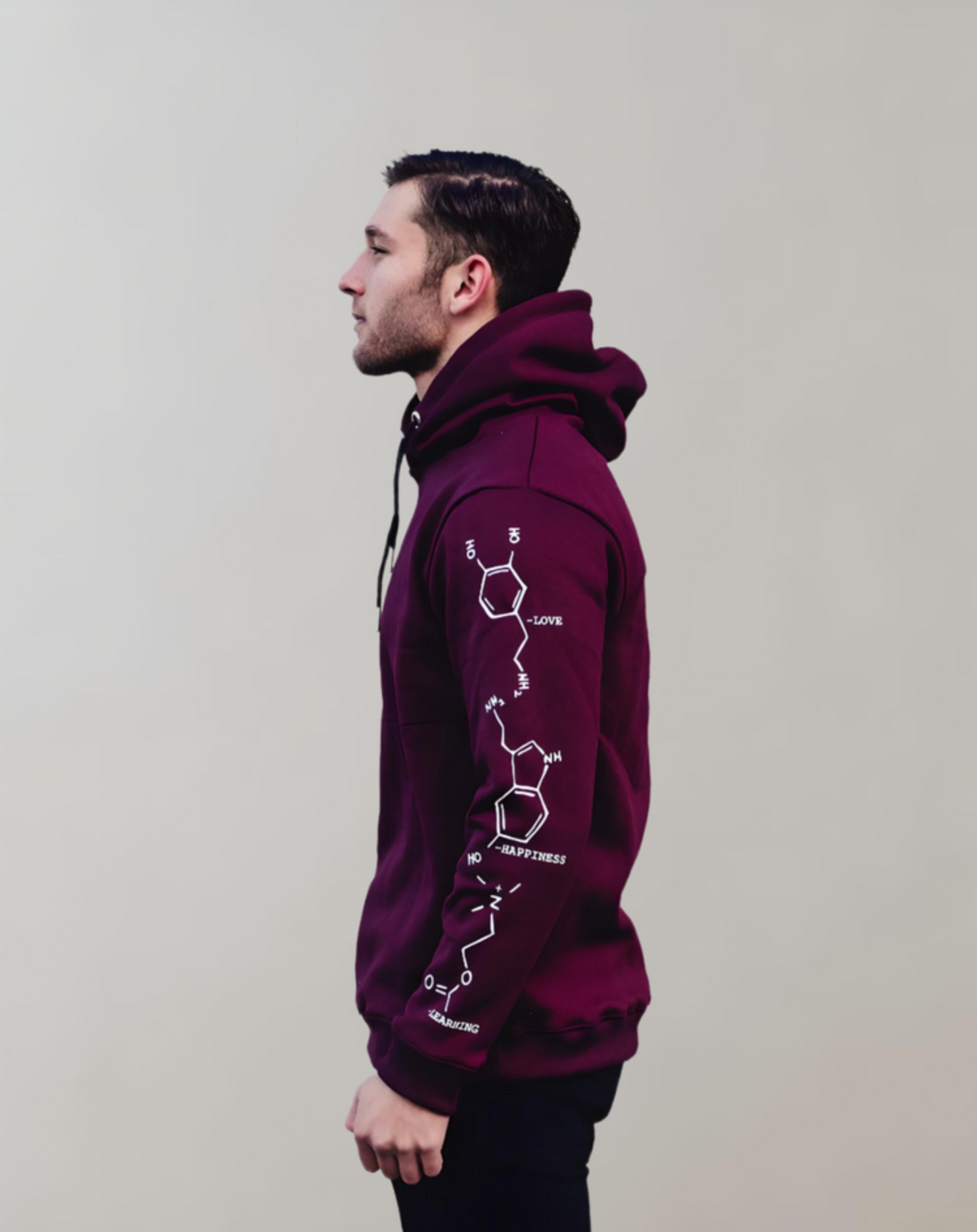 Hoodie Molecule design in Burgundy