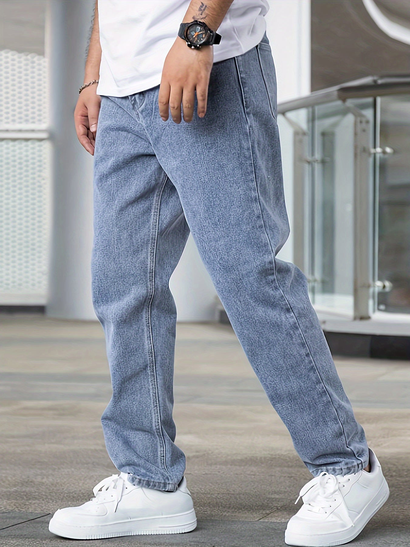 Wade - Solid Wide Leg Denim Pants