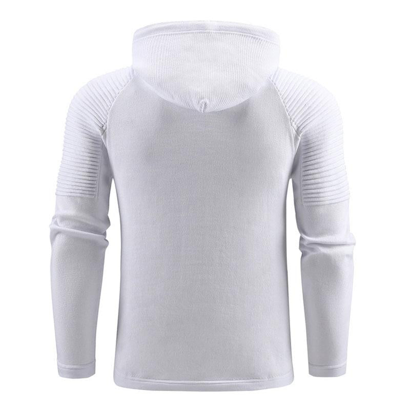 Men's Hoodie Solid Color Knit Long Sleeve Hoodie