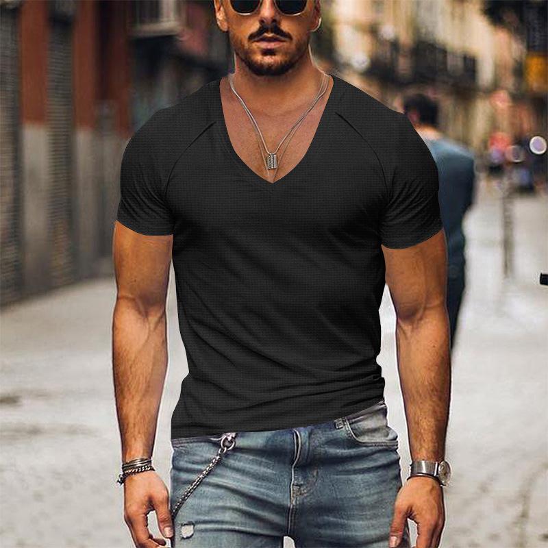 Ollie I Men's V Neck Solid Color T-Shirt