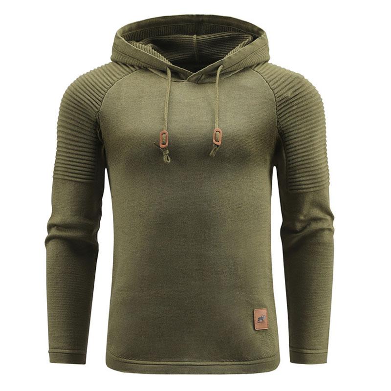 Men's Hoodie Solid Color Knit Long Sleeve Hoodie