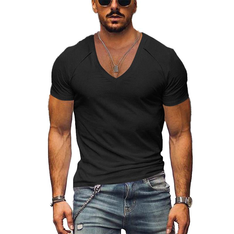 Ollie I Men's V Neck Solid Color T-Shirt