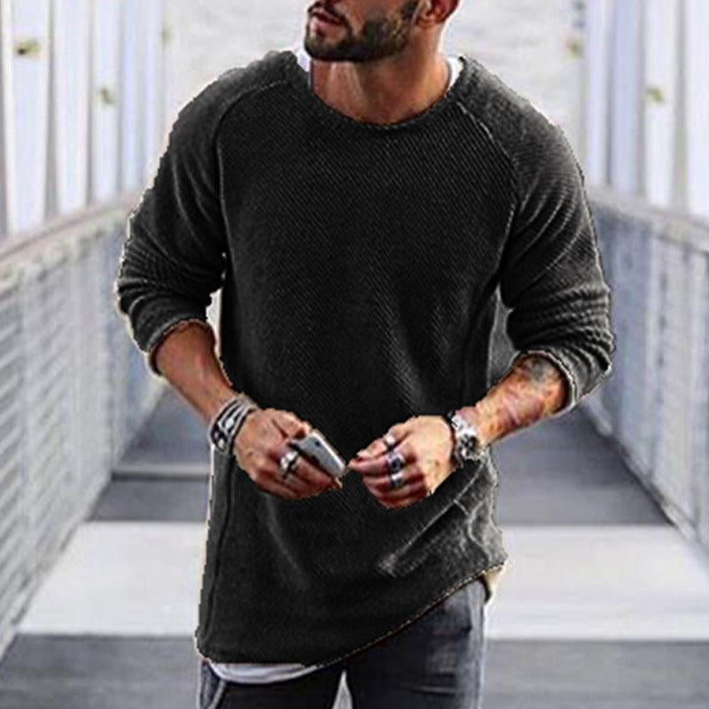 Brad - Casual Round Neck Long Sleeve Knit Sweater