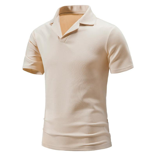 Men's Solid Color Short Sleeve Polo T-Shirt