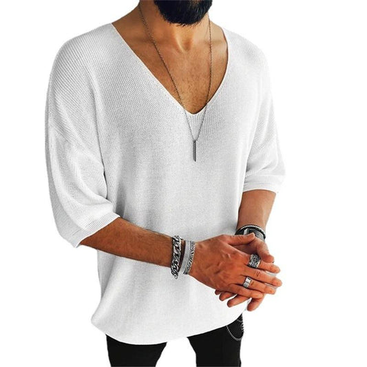 Men's V-neck Sweater T-shirt