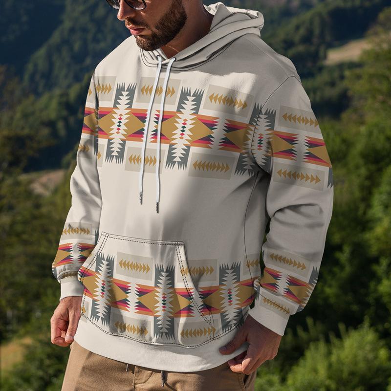 Men's Printed Casual Outdoor Hoodie Sweatshirt