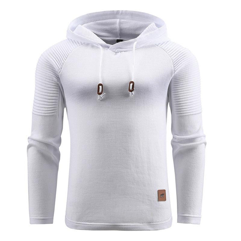 Men's Hoodie Solid Color Knit Long Sleeve Hoodie