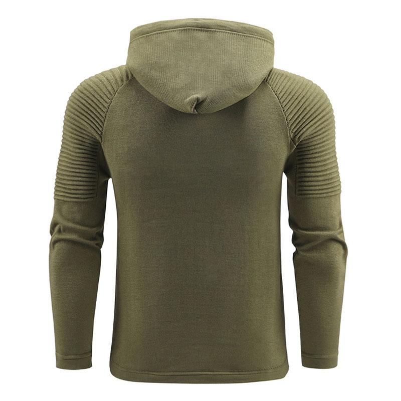 Men's Hoodie Solid Color Knit Long Sleeve Hoodie