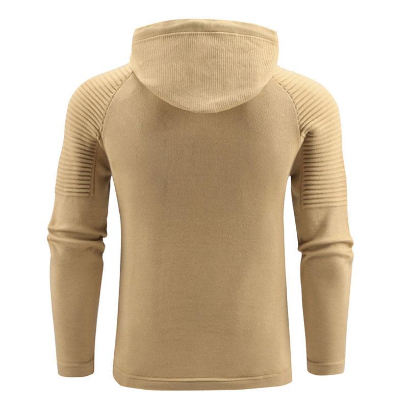 Men's Hoodie Solid Color Knit Long Sleeve Hoodie