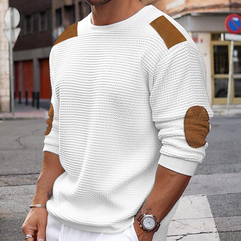 Timothy - Long Sleeve Patchwork Slim Pullover