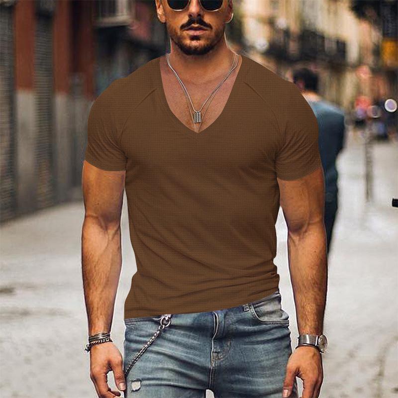 Ollie I Men's V Neck Solid Color T-Shirt