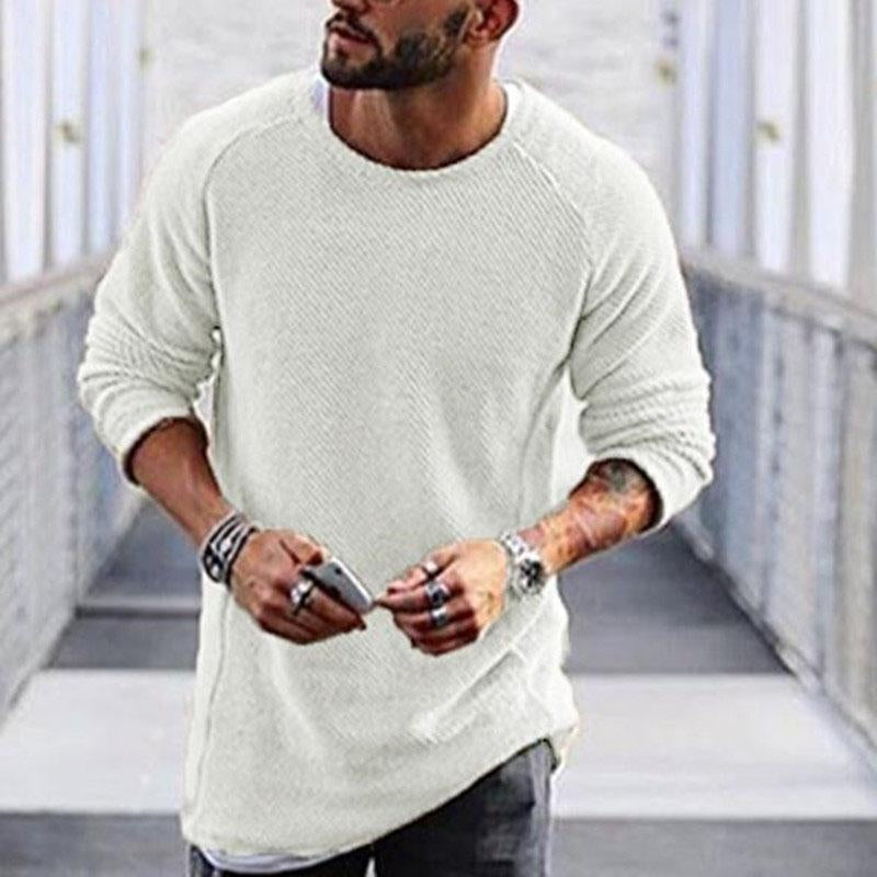 Brad - Casual Round Neck Long Sleeve Knit Sweater