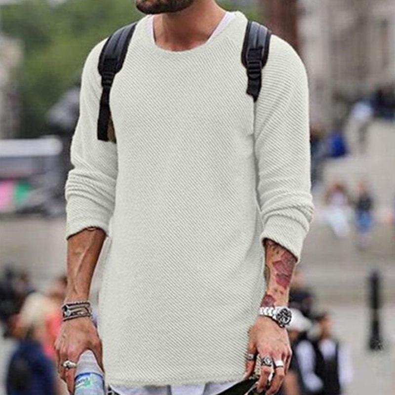 Brad - Casual Round Neck Long Sleeve Knit Sweater