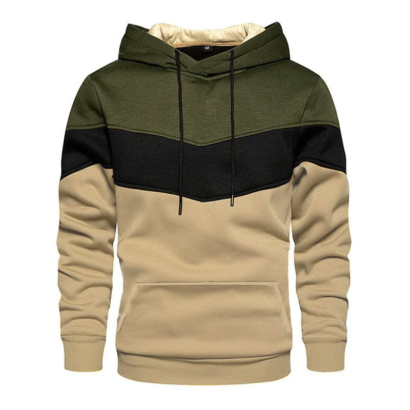 Tom - Casual Sports Color block Patchwork Hoodie